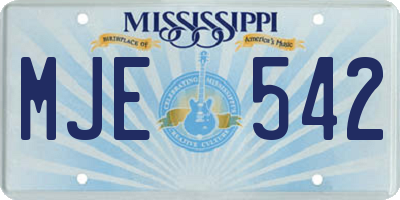 MS license plate MJE542