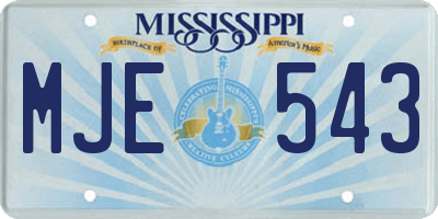 MS license plate MJE543