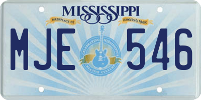 MS license plate MJE546