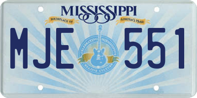 MS license plate MJE551