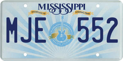 MS license plate MJE552