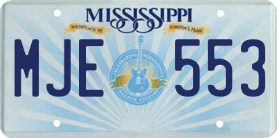 MS license plate MJE553