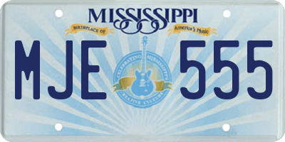 MS license plate MJE555