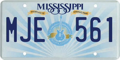 MS license plate MJE561