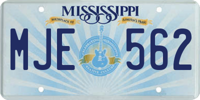 MS license plate MJE562