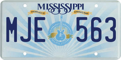 MS license plate MJE563