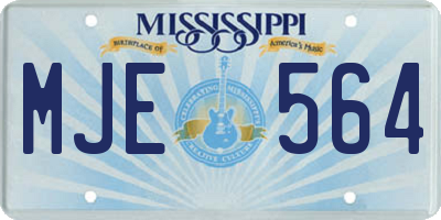 MS license plate MJE564