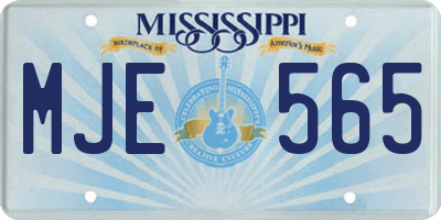 MS license plate MJE565