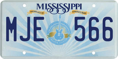MS license plate MJE566