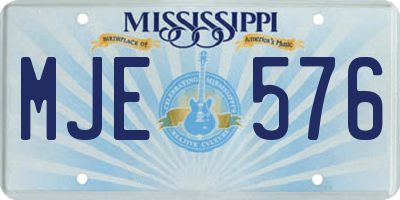 MS license plate MJE576