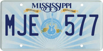 MS license plate MJE577