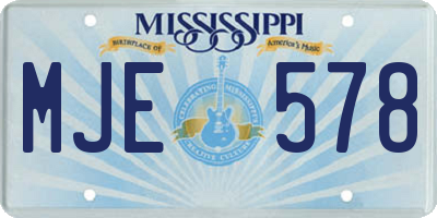 MS license plate MJE578