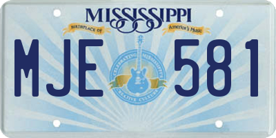 MS license plate MJE581