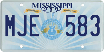 MS license plate MJE583