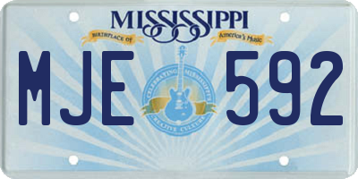 MS license plate MJE592