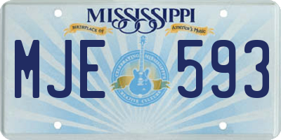 MS license plate MJE593