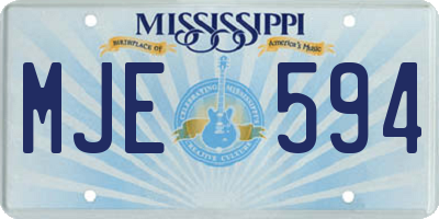 MS license plate MJE594
