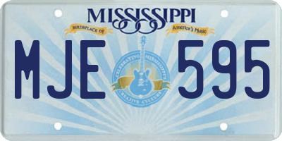 MS license plate MJE595