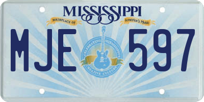 MS license plate MJE597