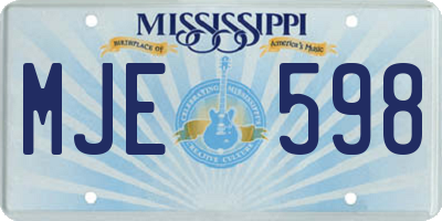 MS license plate MJE598