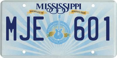 MS license plate MJE601
