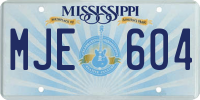 MS license plate MJE604