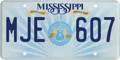 MS license plate MJE607