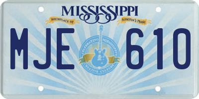 MS license plate MJE610