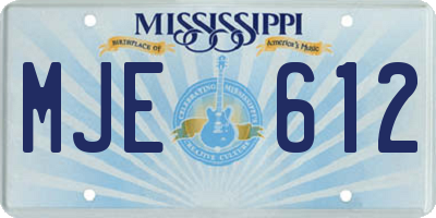 MS license plate MJE612
