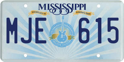 MS license plate MJE615
