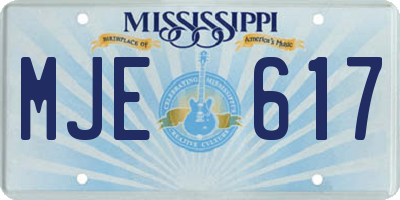 MS license plate MJE617