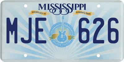 MS license plate MJE626