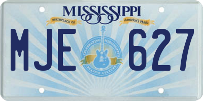 MS license plate MJE627