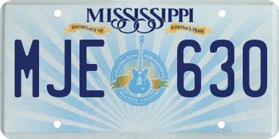 MS license plate MJE630