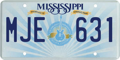 MS license plate MJE631