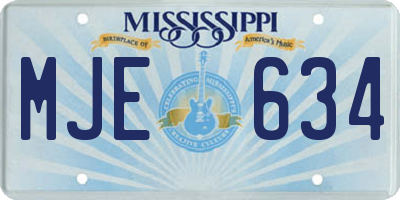 MS license plate MJE634