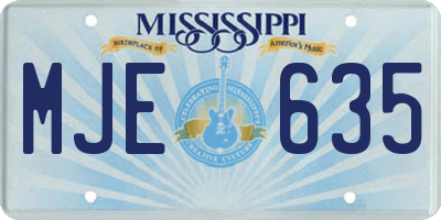 MS license plate MJE635