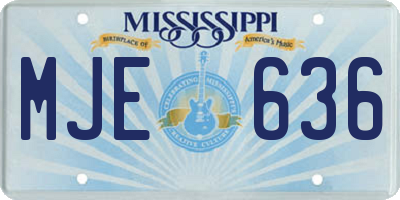 MS license plate MJE636