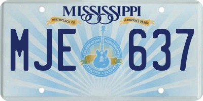 MS license plate MJE637