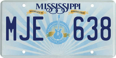 MS license plate MJE638