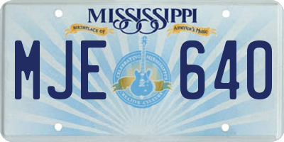MS license plate MJE640