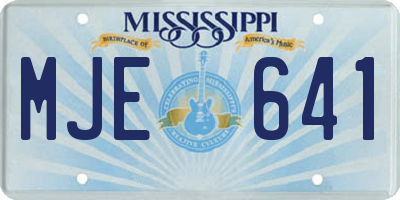 MS license plate MJE641