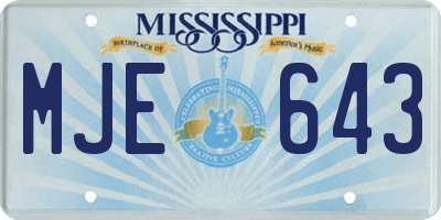 MS license plate MJE643