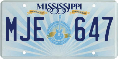 MS license plate MJE647