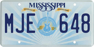 MS license plate MJE648