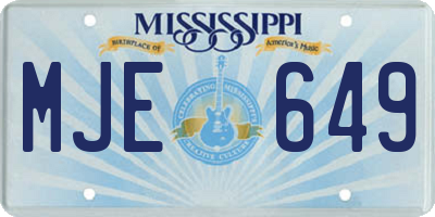 MS license plate MJE649