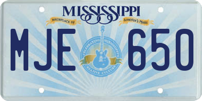 MS license plate MJE650