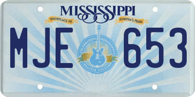 MS license plate MJE653
