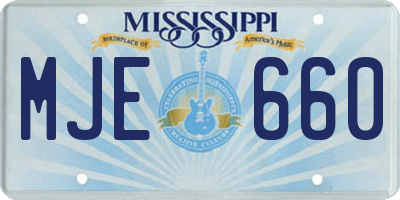MS license plate MJE660