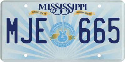 MS license plate MJE665